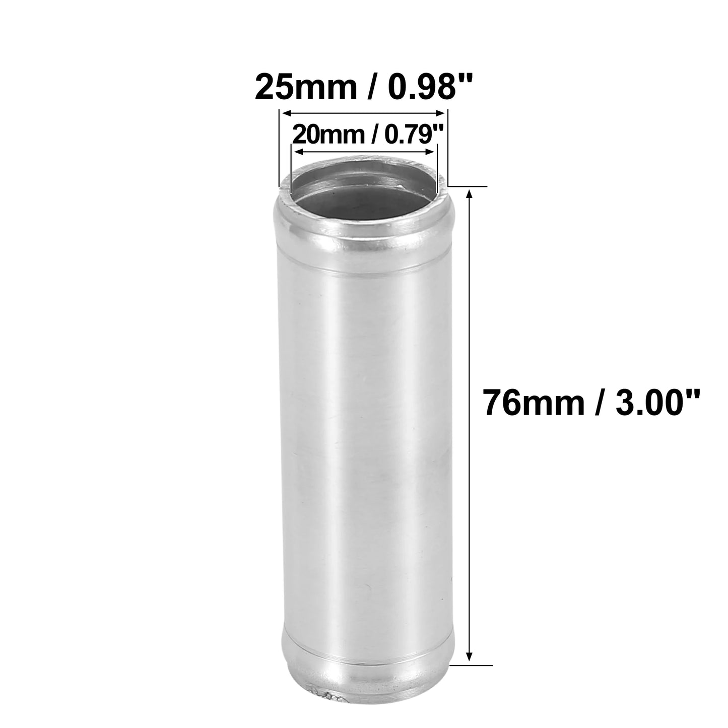 UXCELL 76mm Length Intercooler Pipe Aluminum Alloy Hose Joint Pipe Set with 2 Clamps OD 16mm-102mm 0 Degree Straight