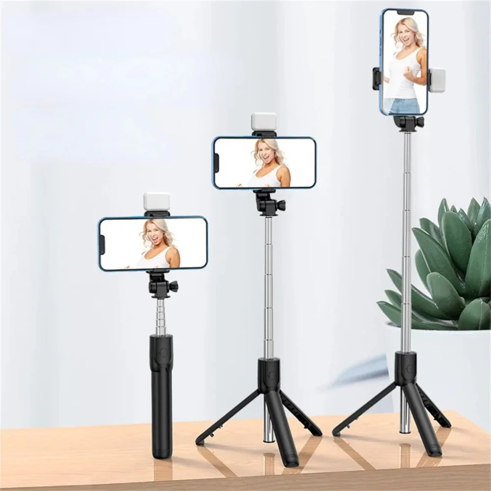 Retractable Wireless Live Broadcast Stand Mobile Phone Live Holder Smartphone Dimmable With Selfie Stick LED Fill Light Video