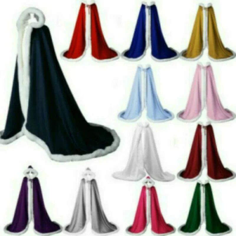 Winter Artificial Fur Cloak Wedding Party Hooded Bride Jacket/Shawl Wedding Accessories