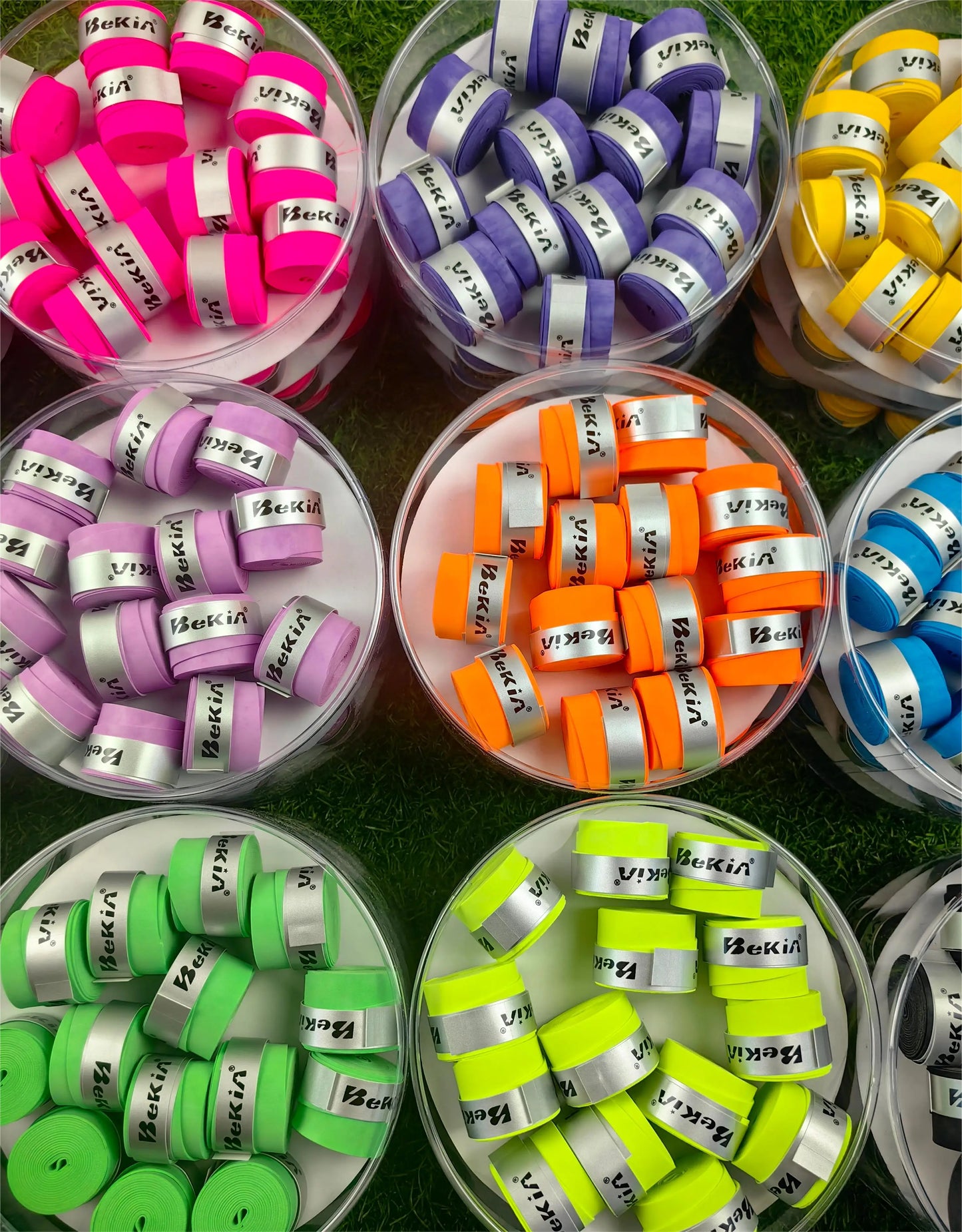 60pcs/Pack Dry Tennis Racket Grip Anti-skid Sweat Absorbed Wraps Taps Badminton Grips Racquet Vibration Overgrip Sweatband