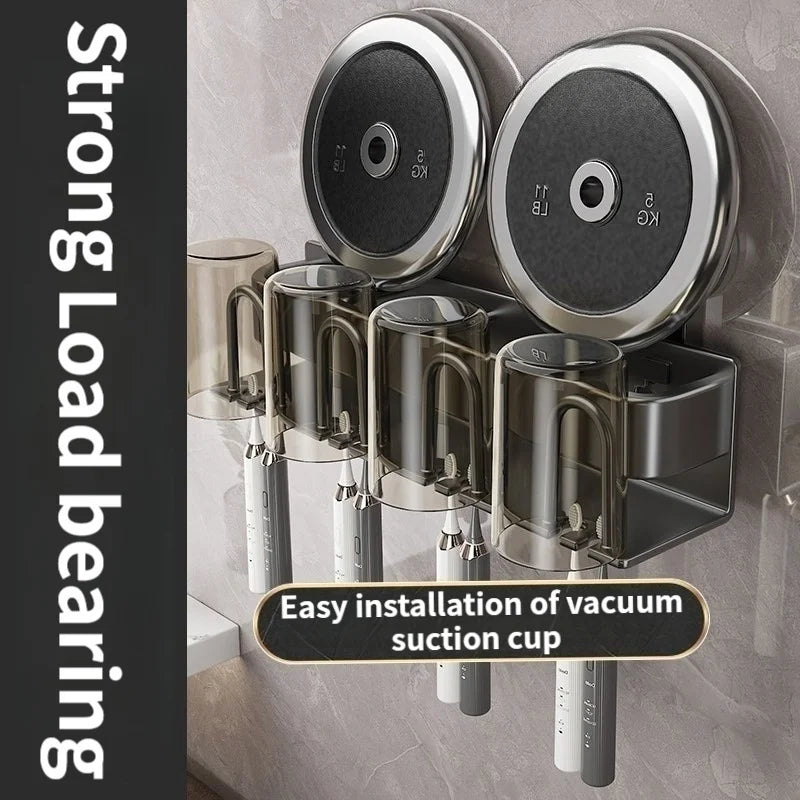 No Need To Drill Suction Cup A Wall-Mounted Electric Toothbrush Holder With a Cup For The Bathroom