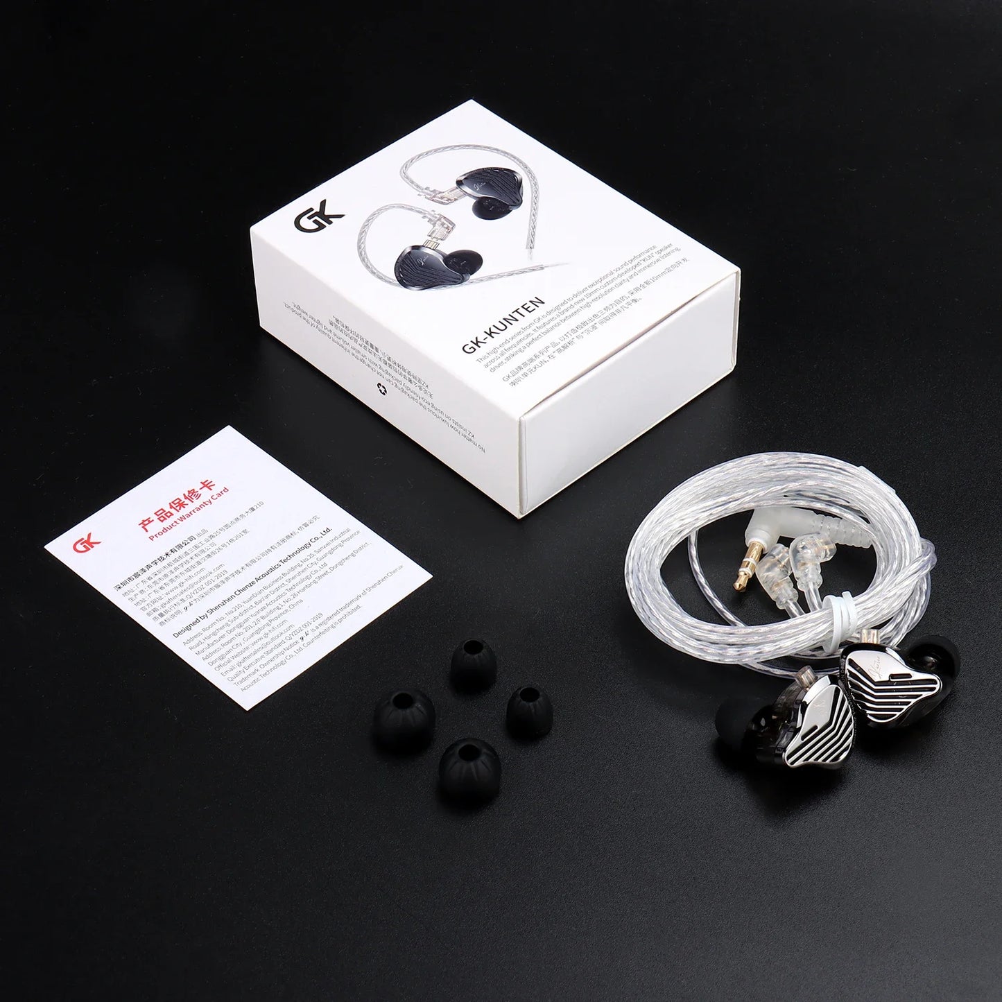 GK KUNTEN Metal Earphone HiFi In-Ear Earbuds 2pin 3.5mm Removable Cable With Microphone Type-c For Music Game KZ