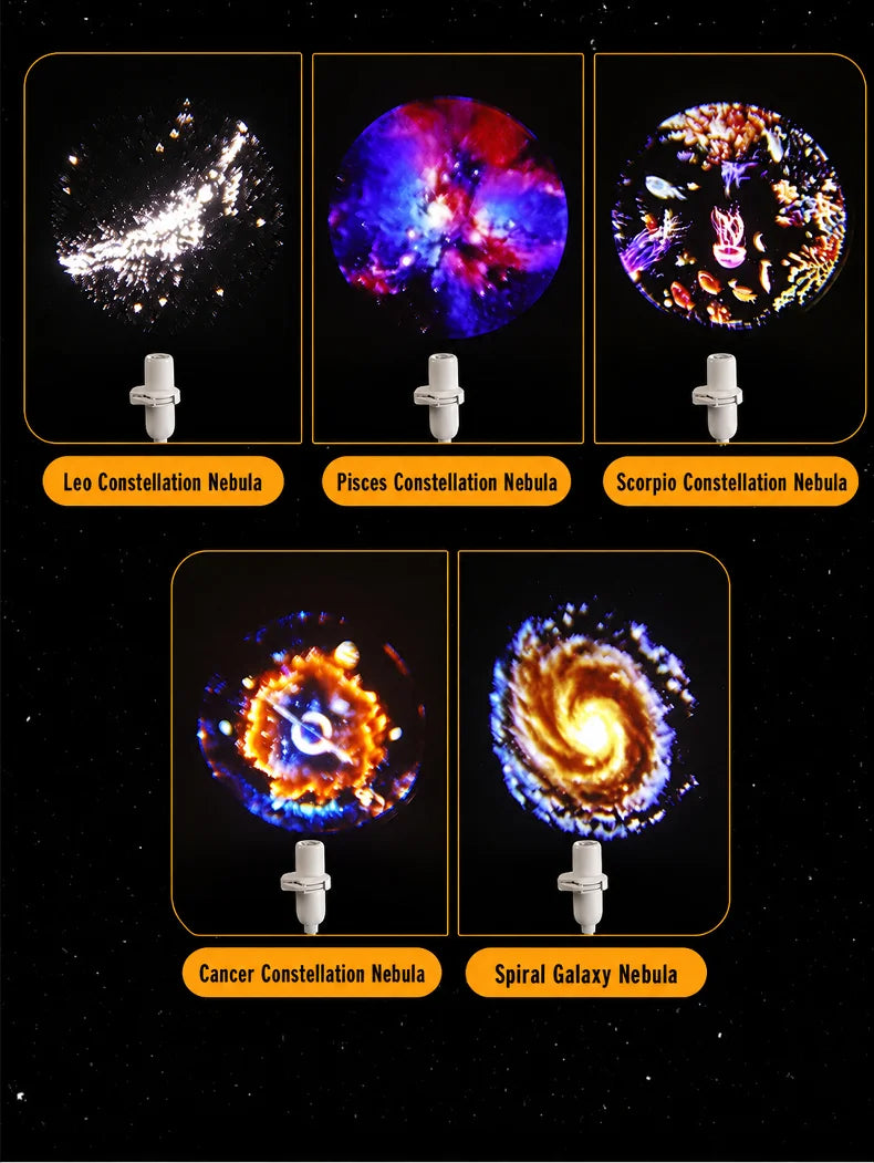 Star Projector Night Light USB Plug in 360° Rotating Starry Sky Projection Lamp For Kids Bedroom Party Gift Room Decor