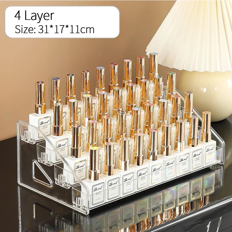 Nail Polish Display Organizer Shelf Clear Cosmetic Rack Frame Jewelry Stand Holder Organization Tools
