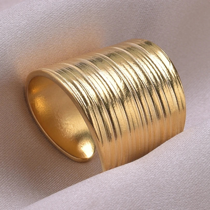 6pcs/lot Wholesale Various Chunky Rings Real Gold Plated Love Abstract DIY Shell Star Sun Bat Shaped Rings Women Jewelry Gifts