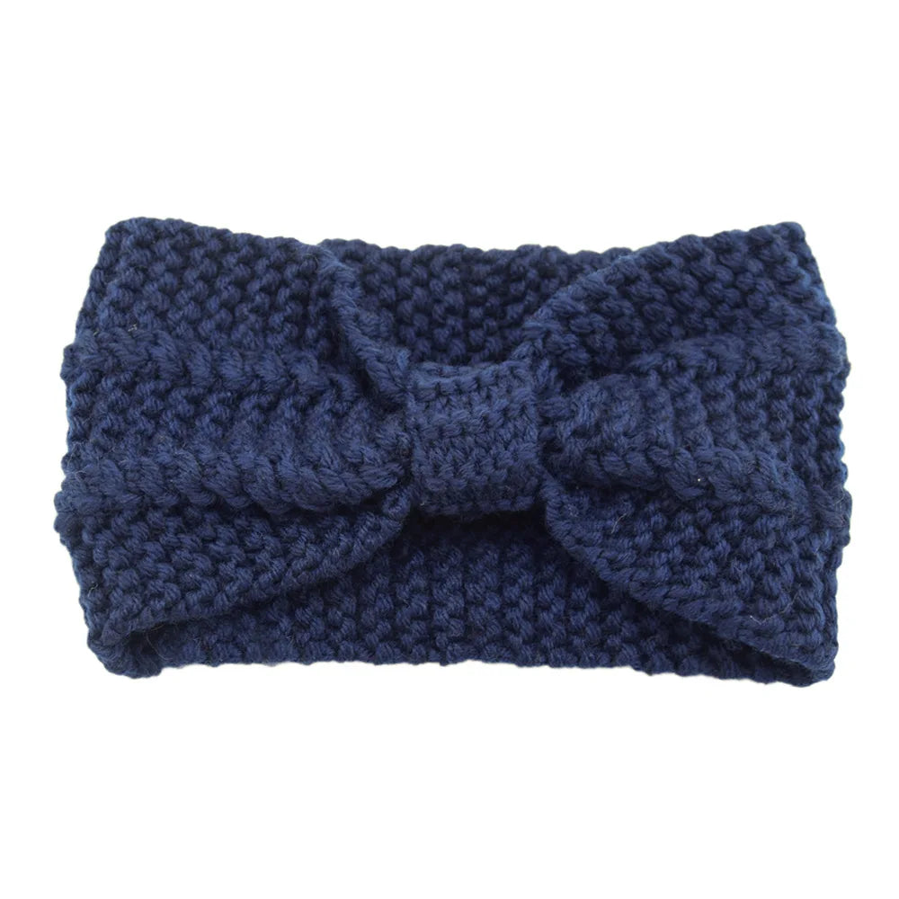 1 Piece Winter Headband Cross Knit Chunky Headbands Elastic Crochet Turban Ear Warmer Headwraps for Women Girls Hair Accessories
