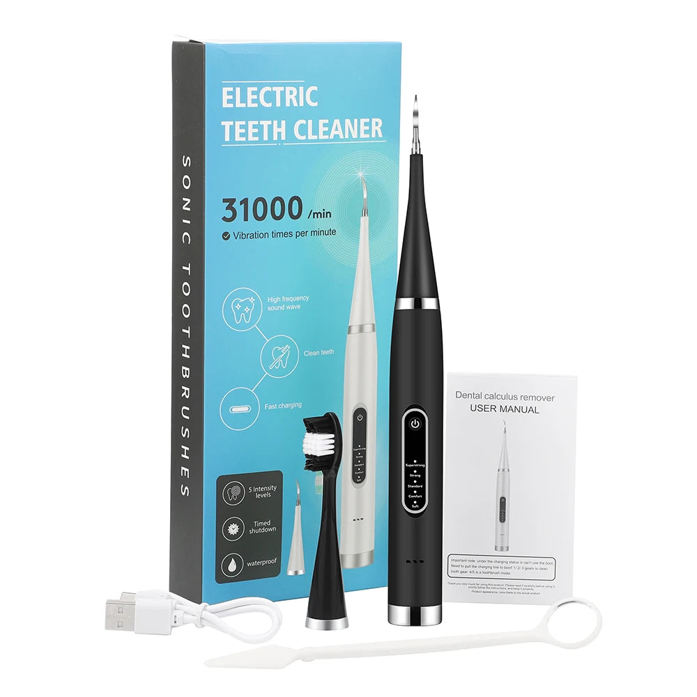 Sonic Electric Toothbrush Teeth Whitening Kit Tooth Whitener Calculus Plaque Tartar Remover Tools Cleaner Stain Oral Care