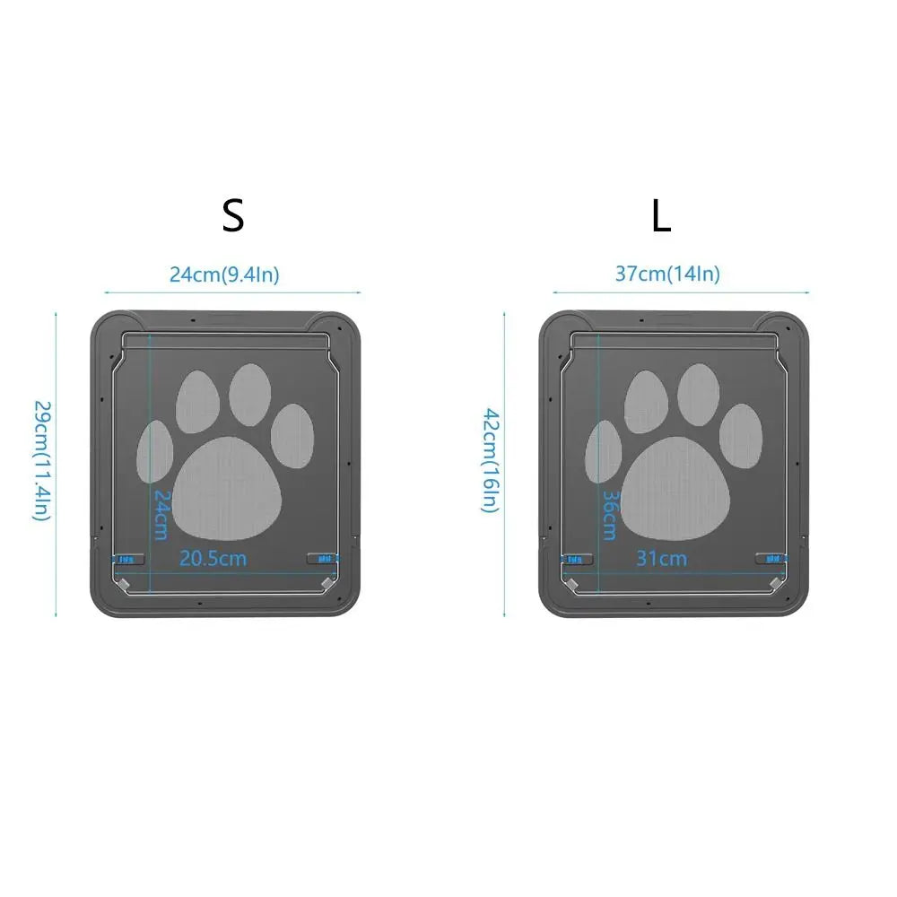 Plastic Pet Lockable Screen Door Automatic Lock Magnetic Flap Dog Flap Door Ventilation Weatherproof Self-Closing Pet Door