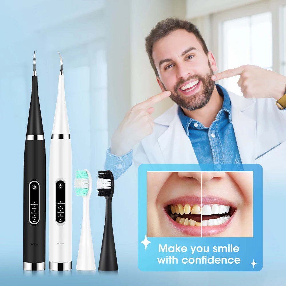 Sonic Electric Toothbrush Teeth Whitening Kit Tooth Whitener Calculus Plaque Tartar Remover Tools Cleaner Stain Oral Care