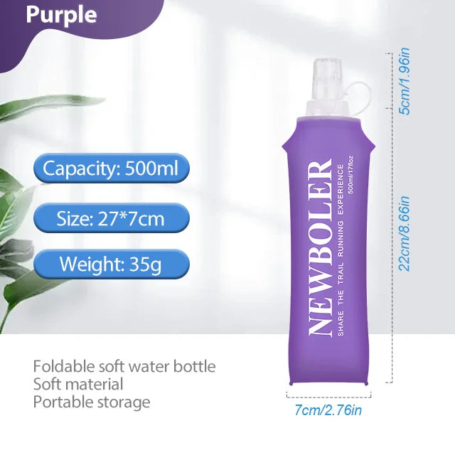 NEWBOLER 150/250/300/500ml Water Bottle TPU Folding Soft Flask Outdoor Sport Running Camping Hiking Travel Portable Water Bottle