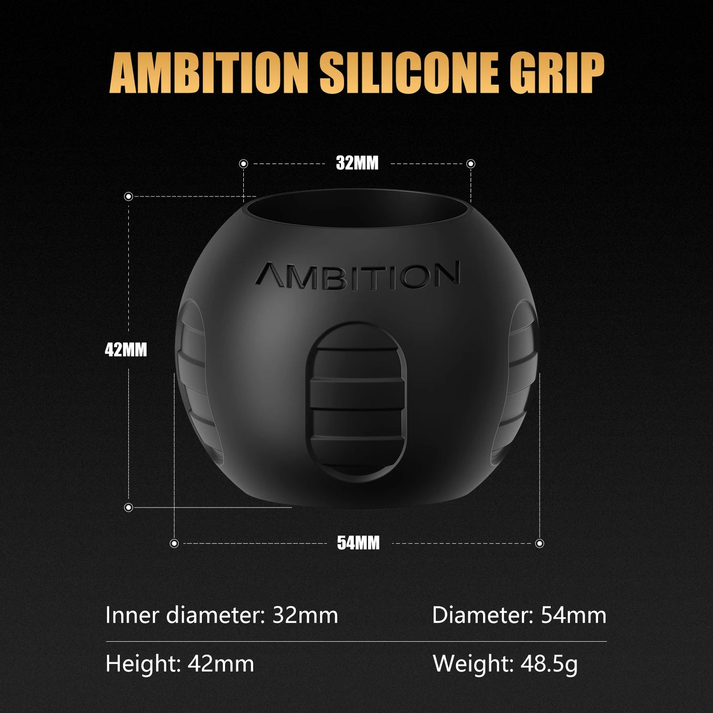 Ambition 54mm Tattoo Machine Pen Grip Cover Food Grade Silicone 200℃ High Temperature Clean for 32-34mm Size Grip Tattoo Machine