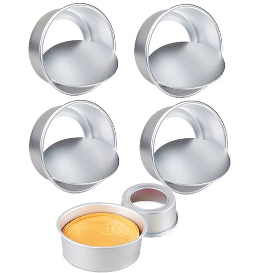 1/2/4pcs Round Cake Pans 4inch Removable Bottom Cake Mould Perfect Performance Aluminium Chiffon Cake Mold Perfect For Baking