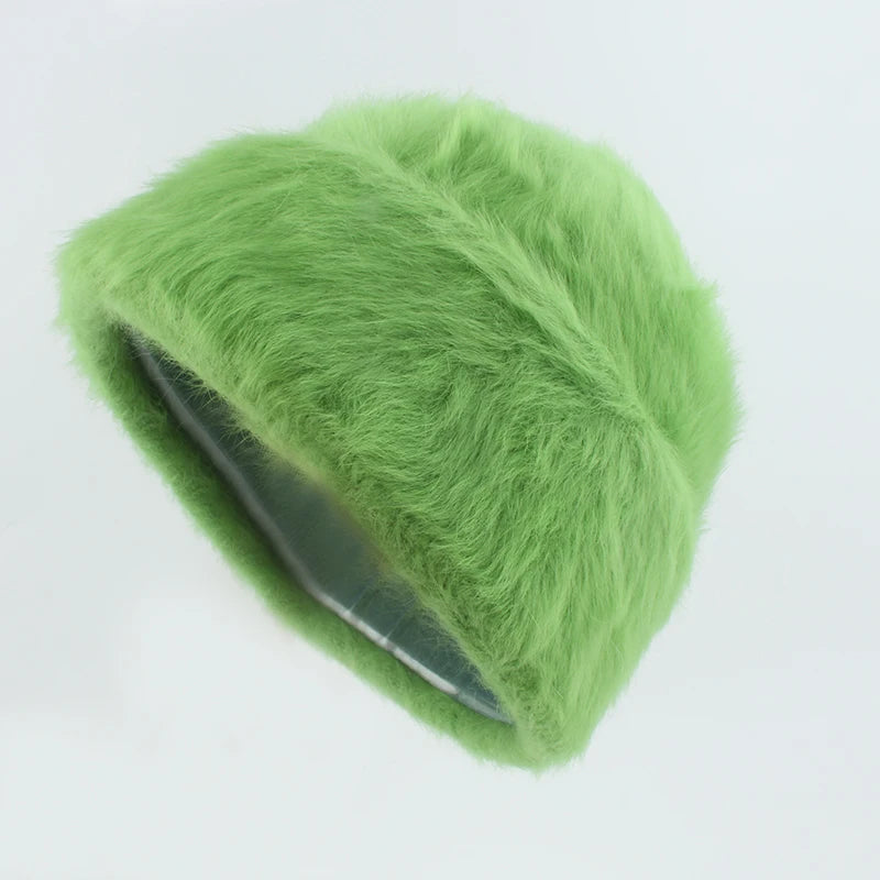 Winter Hats For Women Long Rabbit Fur Warm Beanie Bonnet Female Caps Men Fashion Solid Colors Real Fur Knitted Hat