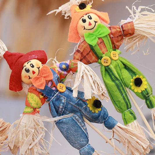 Small Autumn Harvest Scarecrow Decoration For Garden Home Yard Halloween Decor