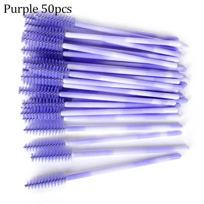 50pcs Eyelash Brushes Reusable Mascara Wands Applicator Spoolers for False EyeLashes Extension Women Lashes Cosmetic Supplies