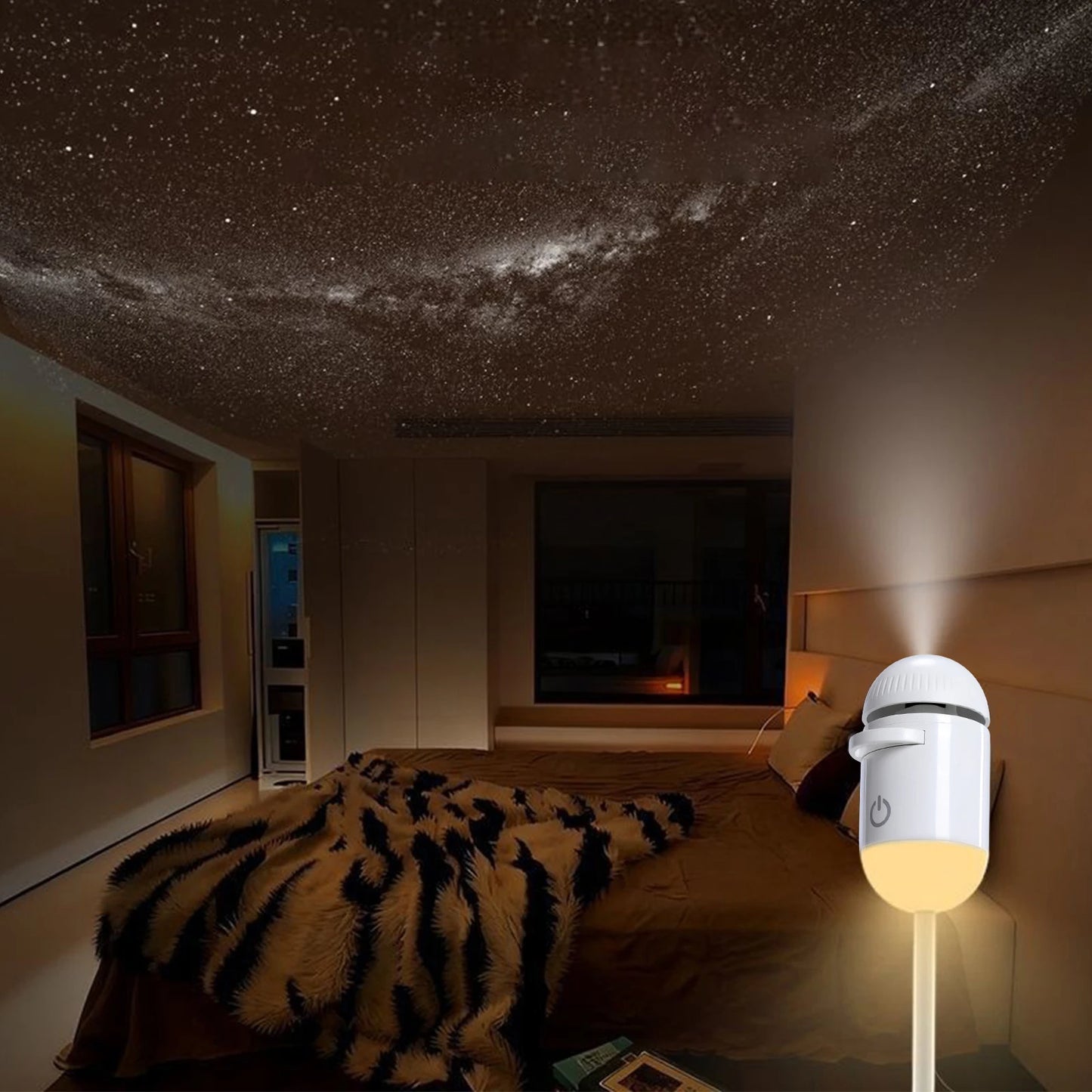 Usb Mini Galaxy Star Projector Star With Multi Projection Films Starry Space Atmosphere Nightlight Kid Car Home Decoration
