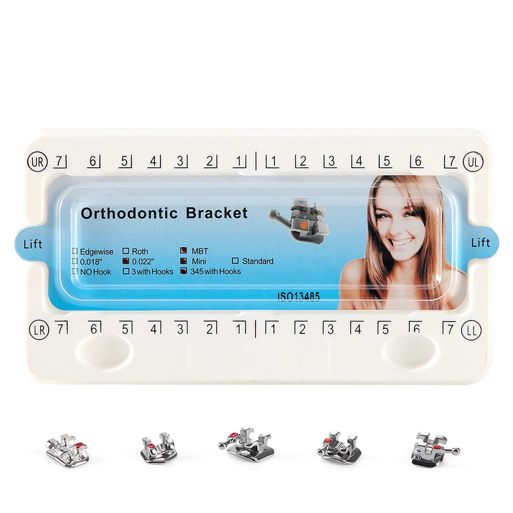 1pack AZDENT Dental Orthodontic Brackets  Mini / Standard Roth / MBT / Edgewise 022/018 Slot Hook 3/345