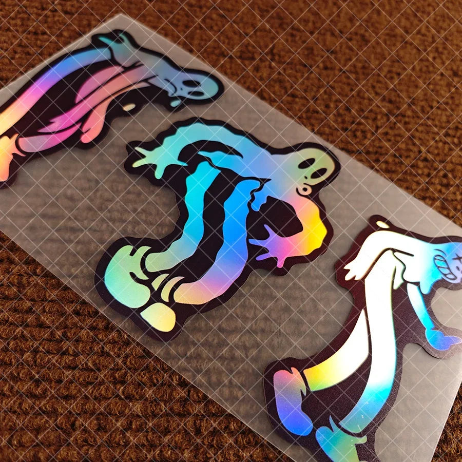 1 Piece Of Ghostly Dancing Sticker, Self-Adhesive Car Graphic, Inspired By Ghostmane, JDM Theme, Vinyl Sticker