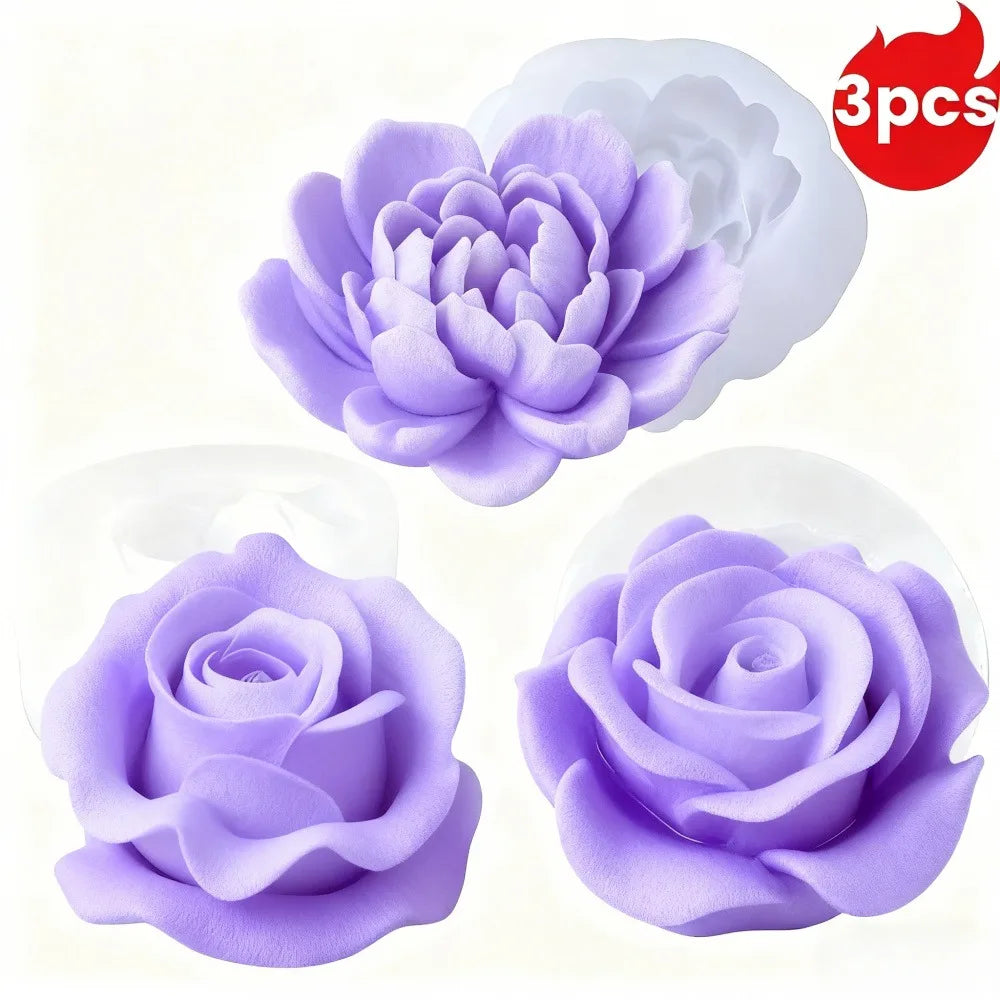 1 Piece 3D Elegant Rose Silicone Mold - Reusable Flexible Mold for Candles, Resin Art, Handmade Soap and Clay Making, Delicate Petal Design, Home Decoration, Valentine's Day Gift, Floral Shapes, Special Gift for Craft Enthusi