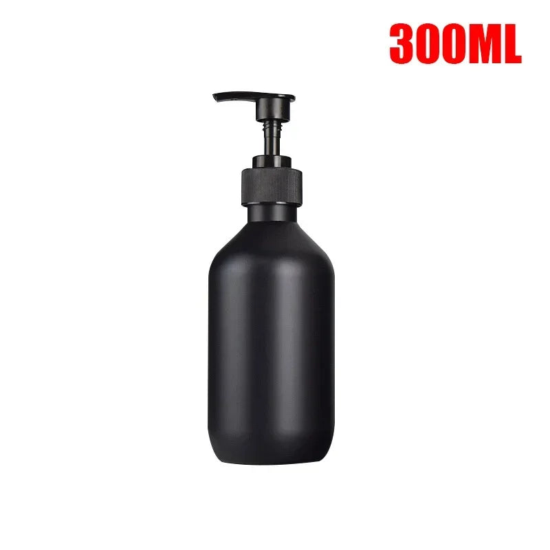 300/500ML Matte Black Liquid Soap Dispenser Refillable Shampoo Conditioner Body Lotion Container for Bathroom Supplies Hotel
