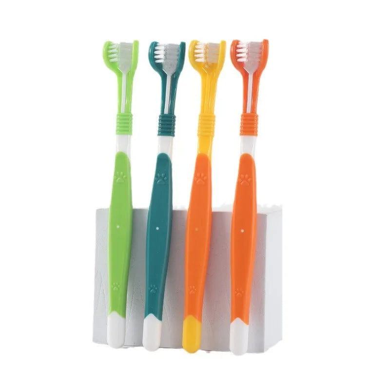 3-Sided Pet Toothbrush Dog Plastic Toothbrush Removing Bad Breath Tartar Cleaning Mouth Pet Dental Care Cat Cleaning Mouth