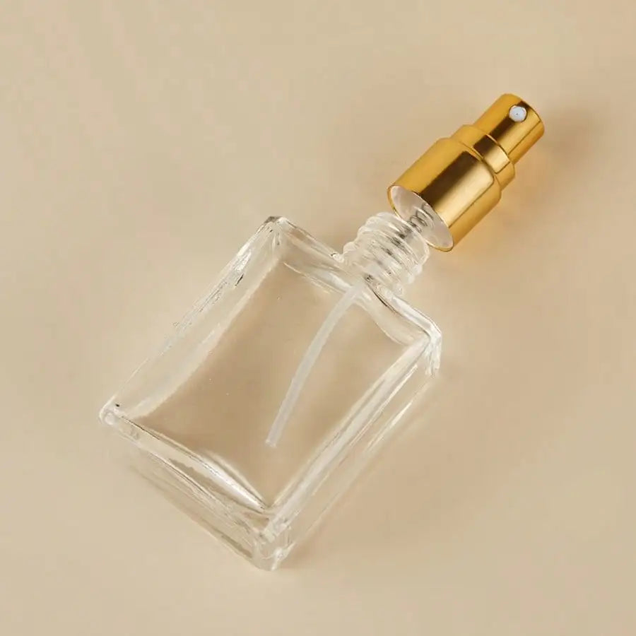 15ml Flat Square Refillable Perfume Cosmetic Water Spray Bottle, Portable Sample Skincare Water Beauty Empty Bottle, Transparent