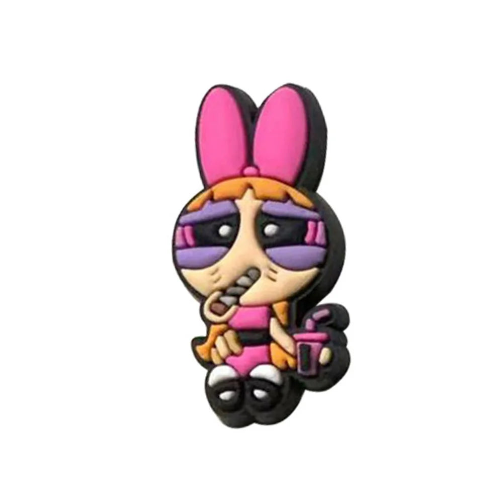 1-100pcs Hot Sales Potdemiel Cartoon Flying Girl Series PVC Shoe Charms Accessories DIY Sandal Wristbands Decorations Party Gift