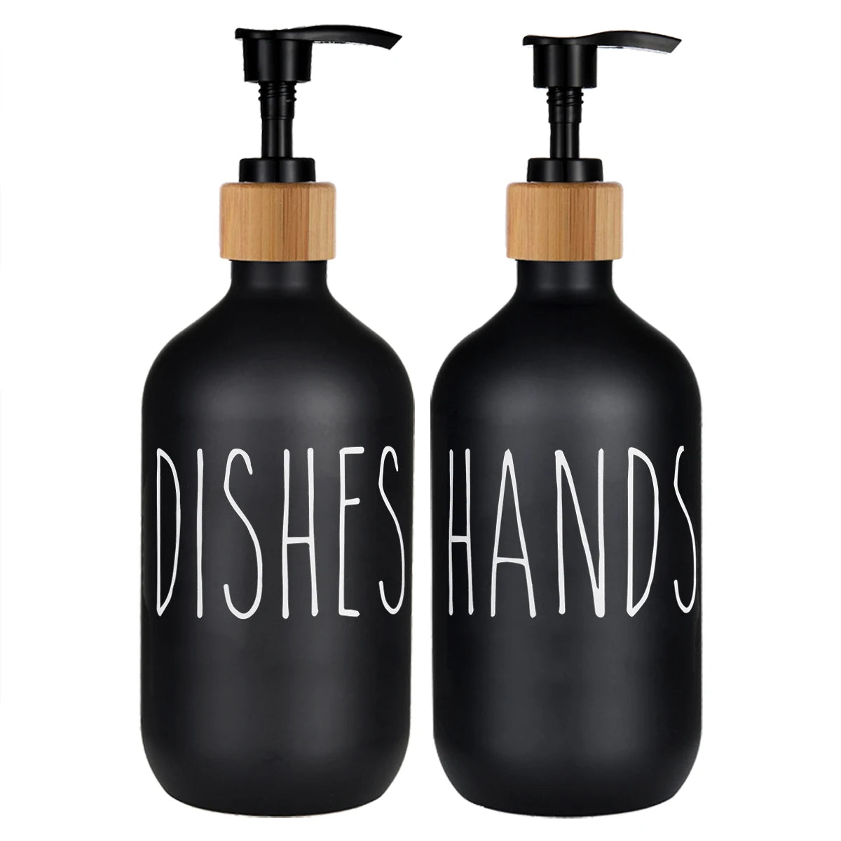 Matte Black Soap Dispenser Bottle Hand Soap Dish Liquid Container Refillable Empty Bottle Printed Kitchen Sink Soap Pump Bottle