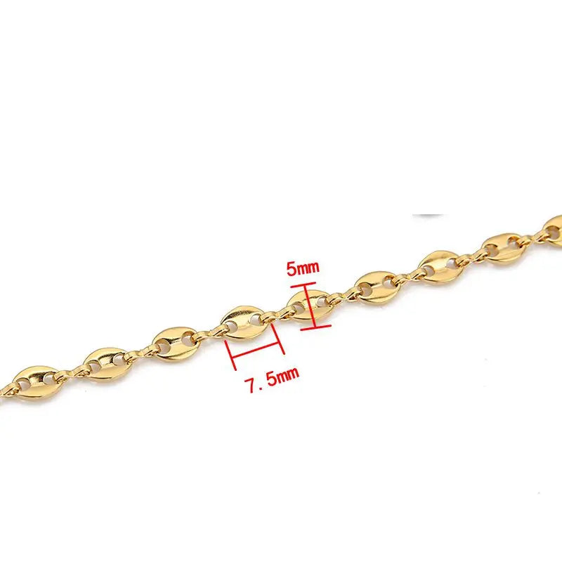 1 Meter Stainless Steel Large Heavy Chunky Hip Hop Punk Link Gold Color Chains DIY Jewelry Materials Handmade Necklace Bracelets