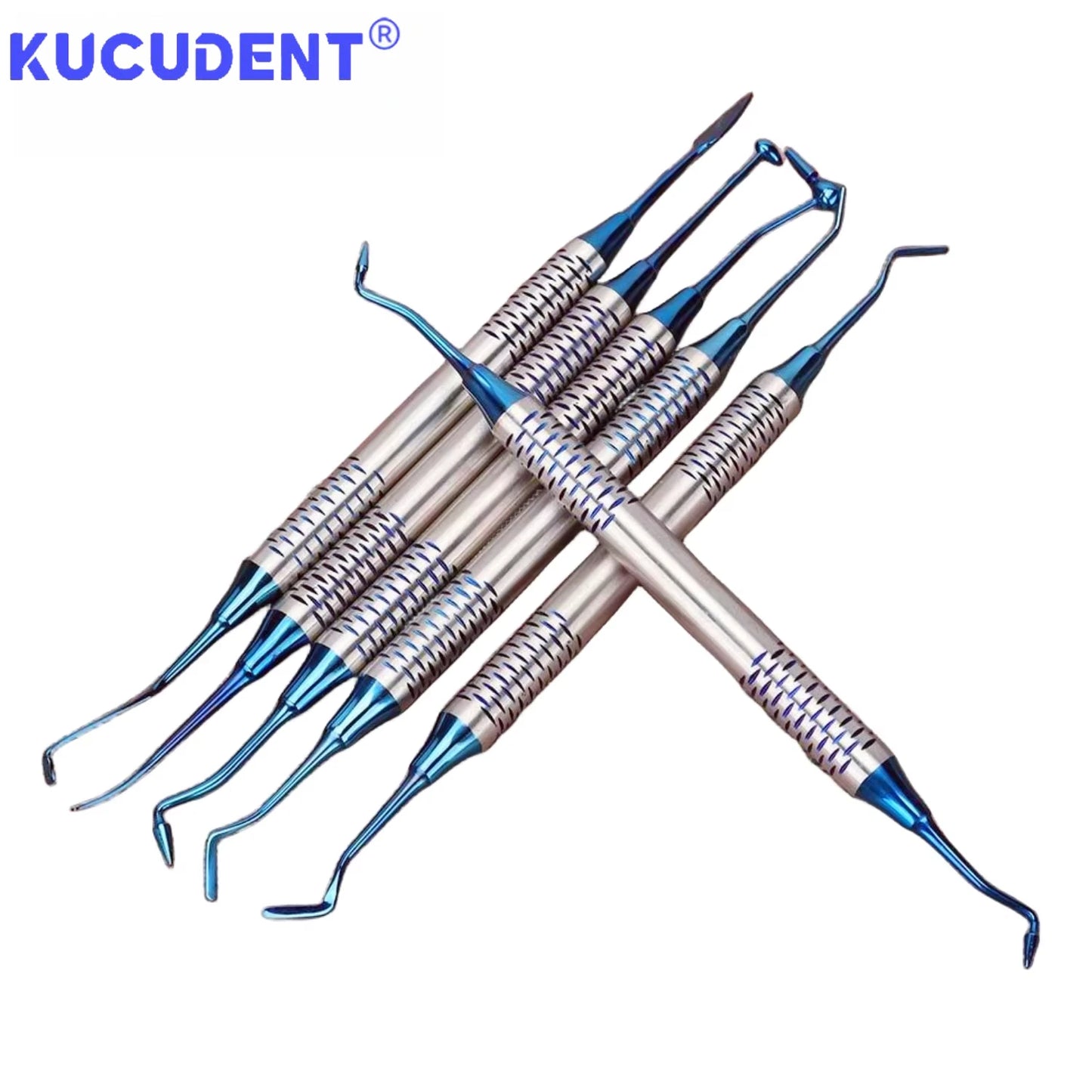 6Pcs/Kit Dental Composite Resin Filling Spatulas Titanium Plated Double Head Restoration Tool Set for Orthodontic Dentist Clinic