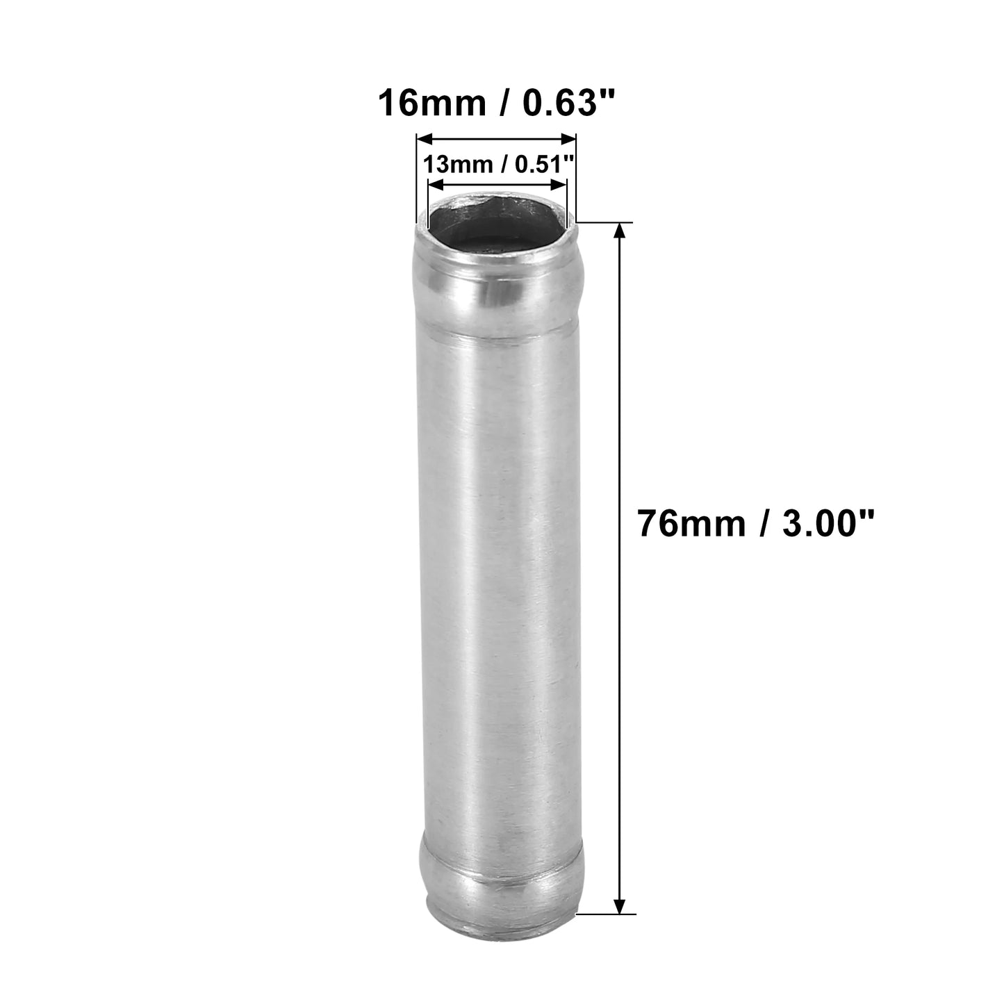 UXCELL 76mm Length Intercooler Pipe Aluminum Alloy Hose Joint Pipe Set with 2 Clamps OD 16mm-102mm 0 Degree Straight