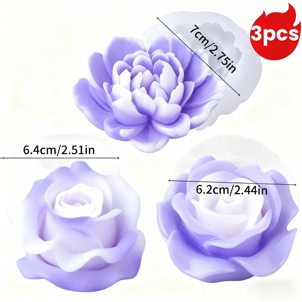 1 Piece 3D Elegant Rose Silicone Mold - Reusable Flexible Mold for Candles, Resin Art, Handmade Soap and Clay Making, Delicate Petal Design, Home Decoration, Valentine's Day Gift, Floral Shapes, Special Gift for Craft Enthusi