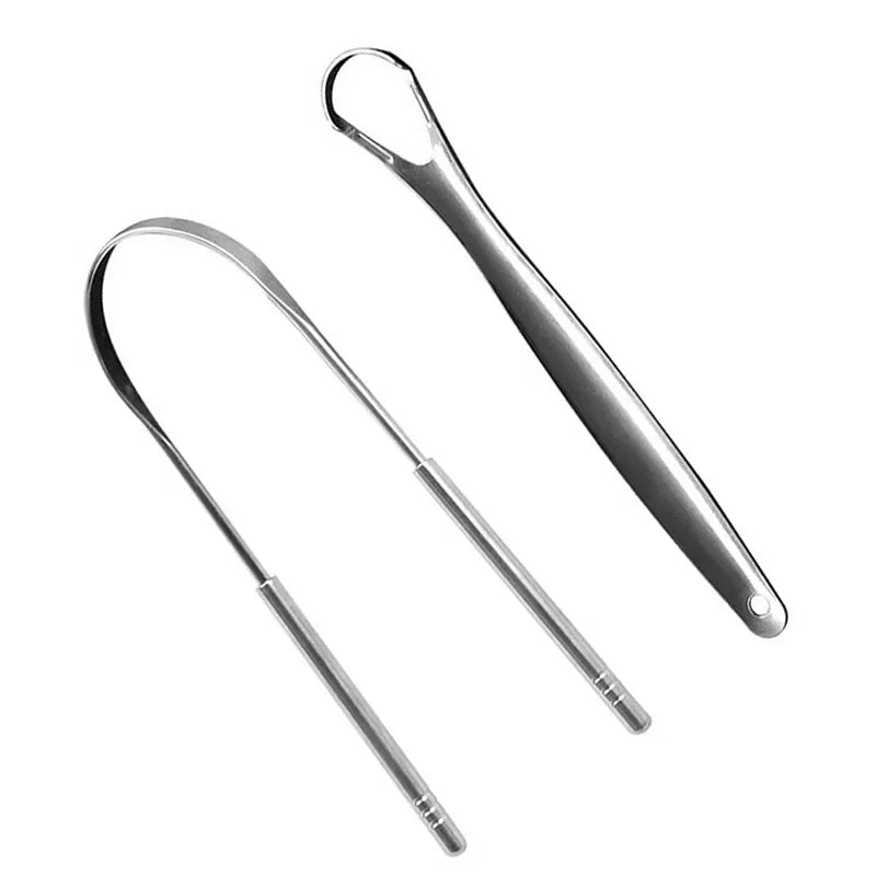 High Quality Stainless Steel Tongue Scraper Cleaner Fresh Breath Cleaning Coated Tongue Toothbrush Oral Hygiene Care Tools