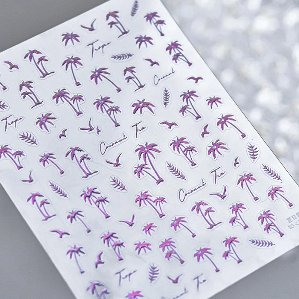 Sweet Summer Delicious Watermelon Ice Cream 5D Nail Art Sticker Elegant Bowknot Cool Ice Square Jelly Nail Decals for Manicure