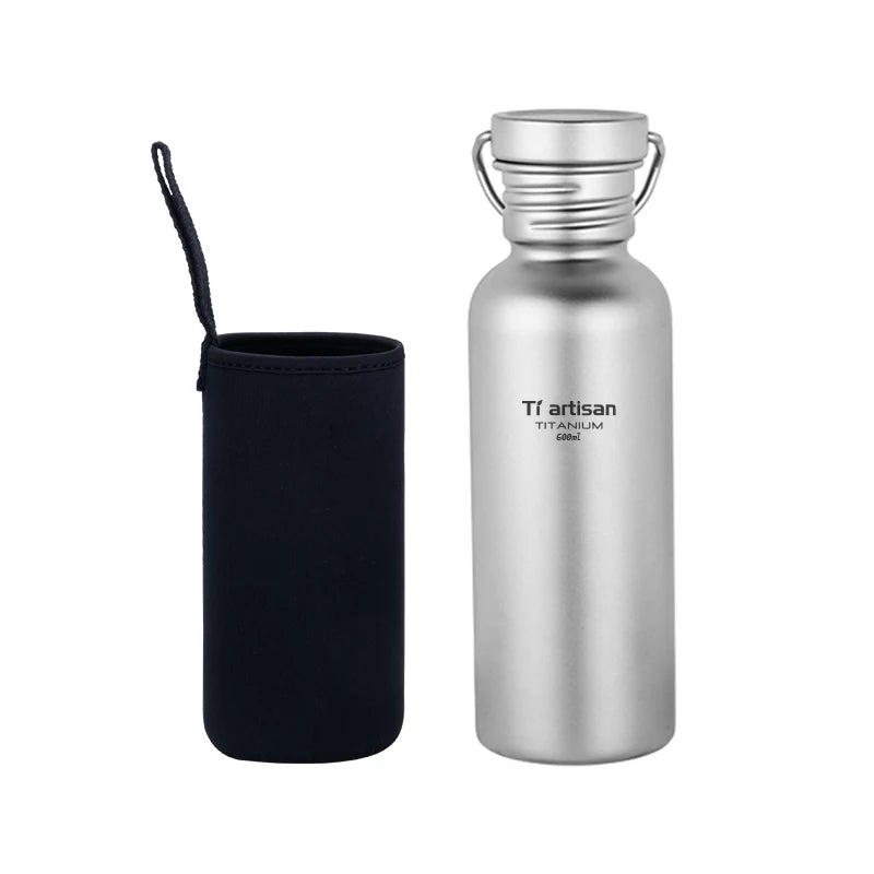 Tiartisan Titanium Ultralight Cycling Water Bottle Outdoor Hiking Climbing Drinking Bottle Reusable Wide Mouth Sports Bottle