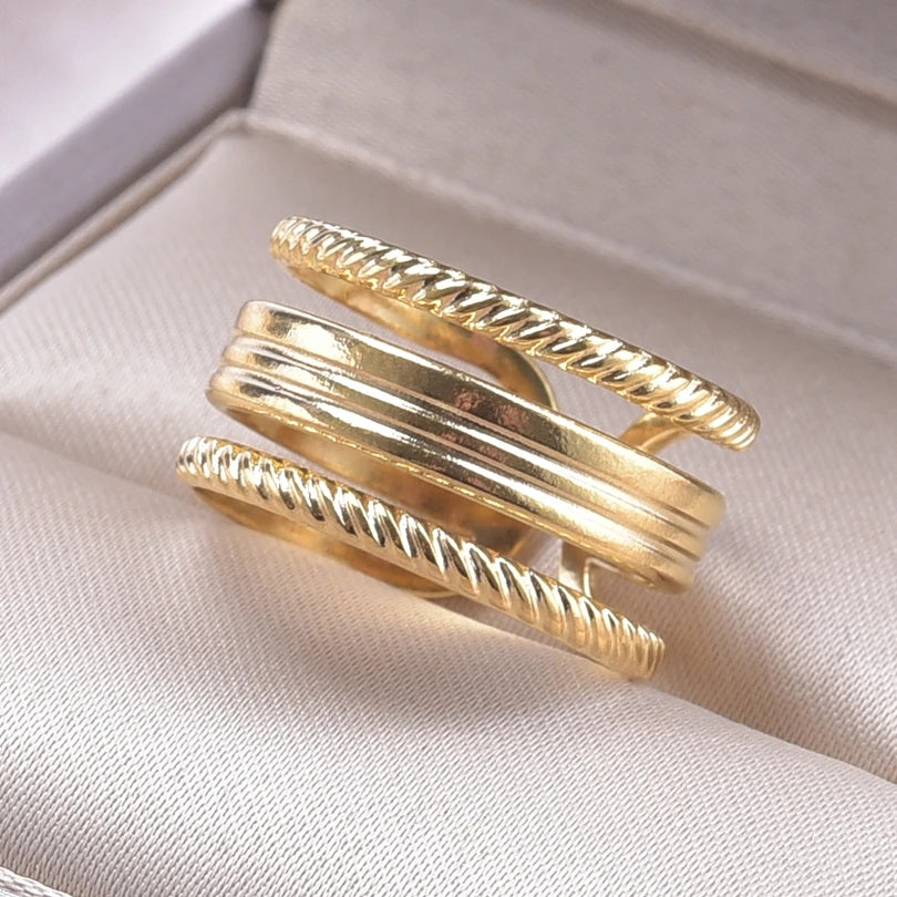 6pcs/lot Wholesale Various Chunky Rings Real Gold Plated Love Abstract DIY Shell Star Sun Bat Shaped Rings Women Jewelry Gifts