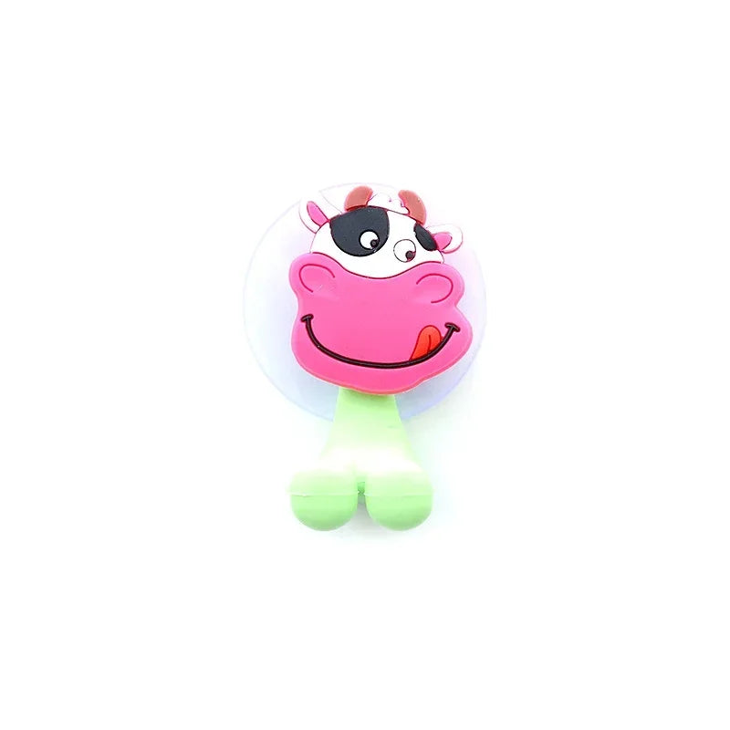 Cute Cartoon Animal Toothbrush Holder,Wall OuntedToothbrush Storage Rack,BathroomMultifunctional Wall Hook,Toothbrush Holder