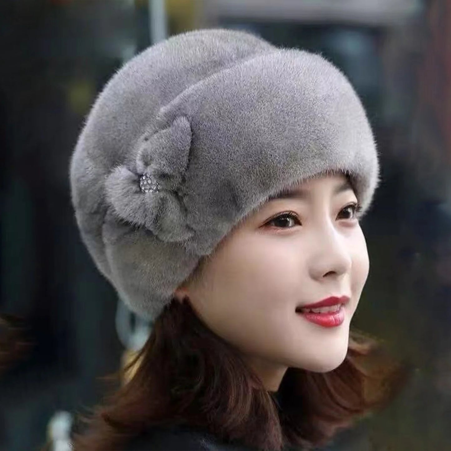 Winter Hat for Women Elastic Beanie Warm Thermal Cap for Middle Aged and Elderly Outdoor Activities Warmer