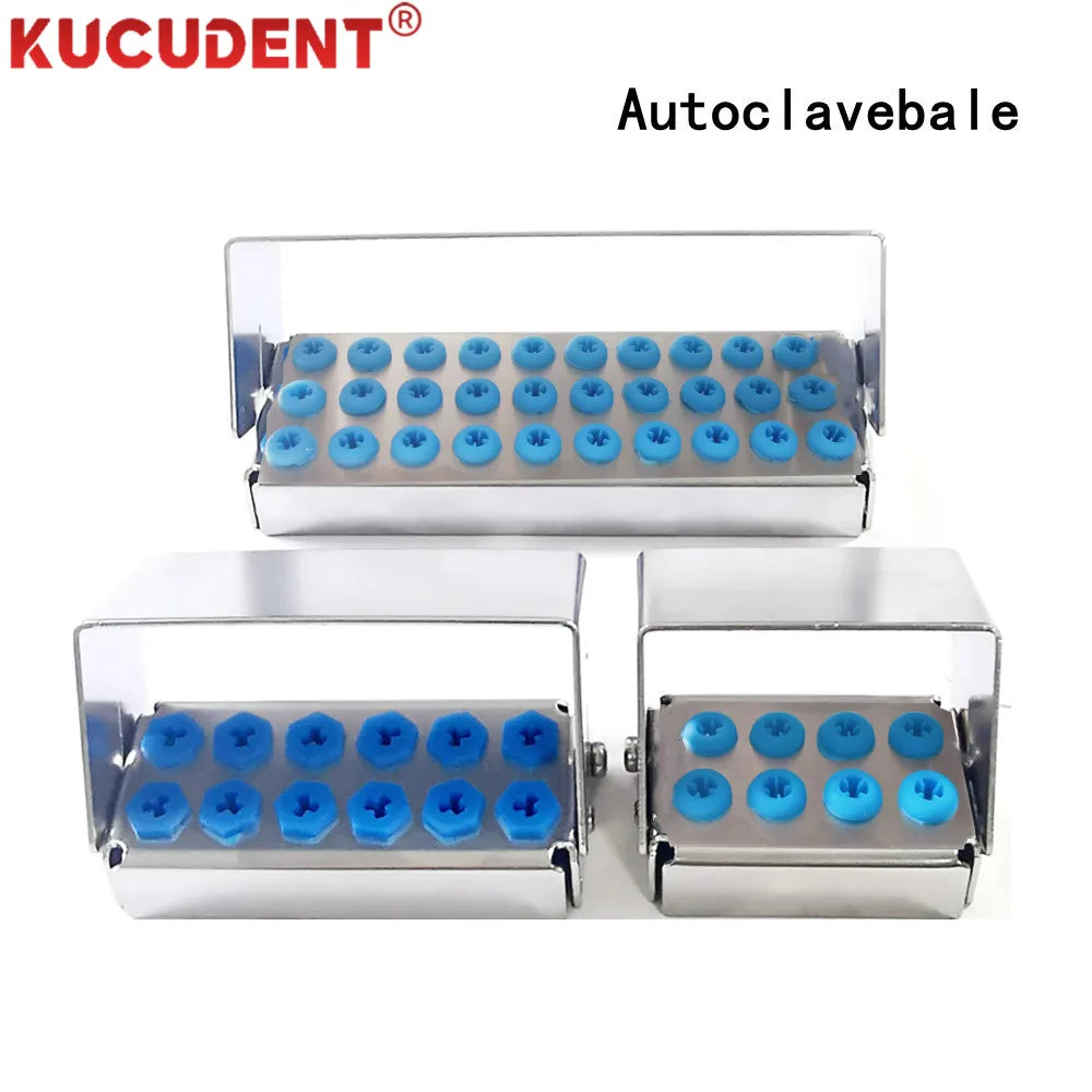 8/12/30 Holes Dental Bur Holder Sterilizer Case Autoclavable Endo File Drills Block for High Speed Bur Organizer Box Silicone