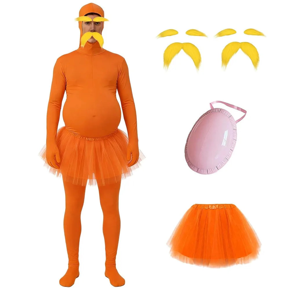 Halloween Cosplay Costume Funny Long Sleeved Jumpsuit with Chiffon Skirt Suit Theme Party Role Playing Outfits for Adults