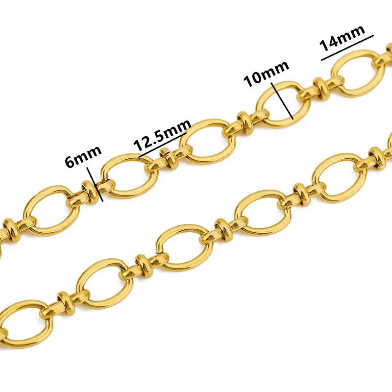 1 Meter Stainless Steel Large Heavy Chunky Hip Hop Punk Link Gold Color Chains DIY Jewelry Materials Handmade Necklace Bracelets