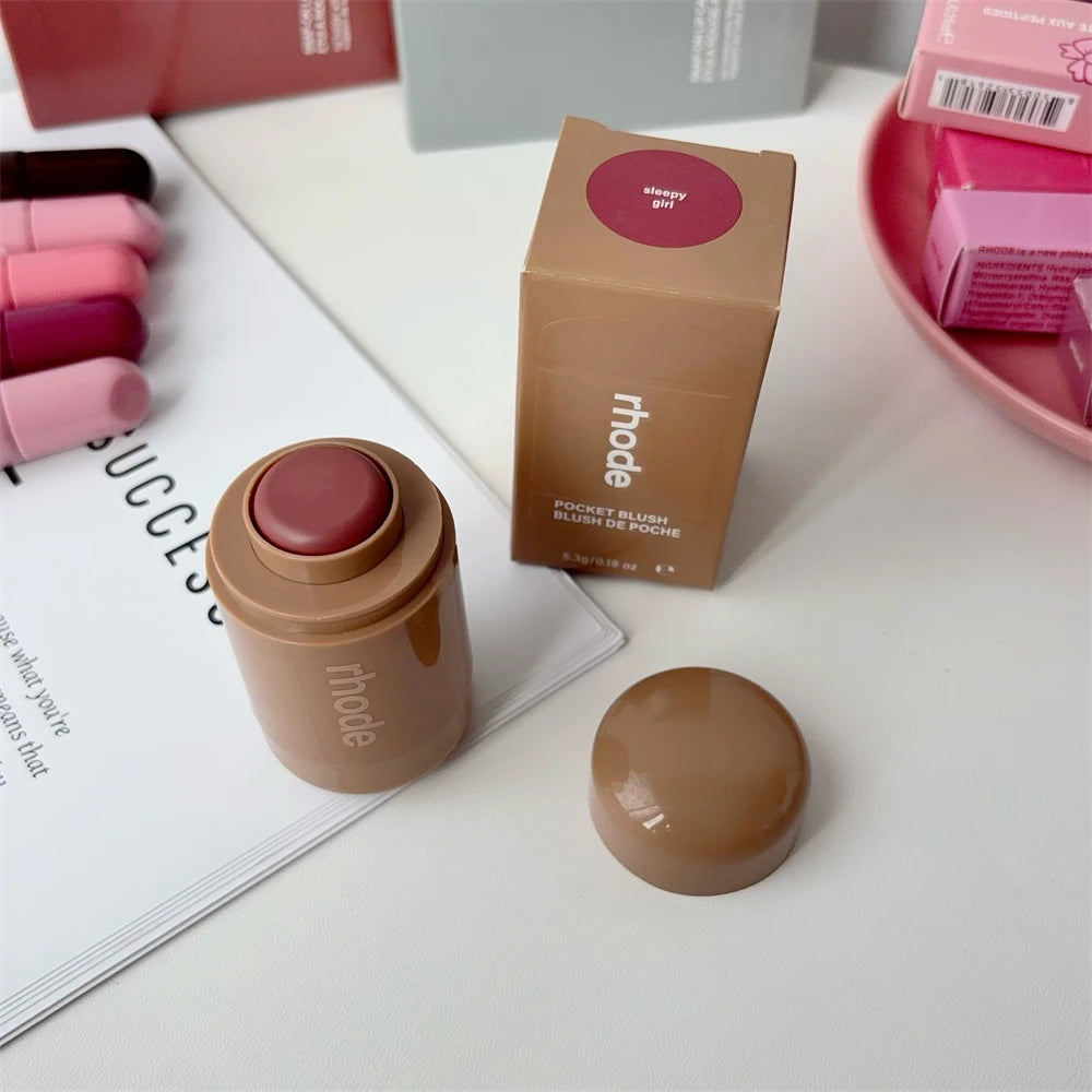 Rhode New Lip Stick Lip GlossesPocket Blush Lip Cheek Hydrating Glazing Mist Natural Rouge Powder Blush Cream Cheek Makeup Bag