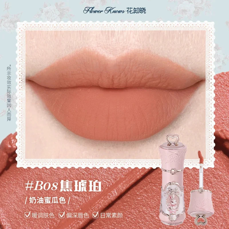 Flower Knows Knight Unicorn Glazed Lipstick: High Pigment Long-Lasting Non-Stick Lip Gloss for Makeup Enthusiasts