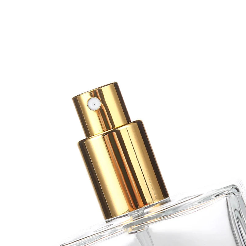 15ml Flat Square Refillable Perfume Cosmetic Water Spray Bottle, Portable Sample Skincare Water Beauty Empty Bottle, Transparent