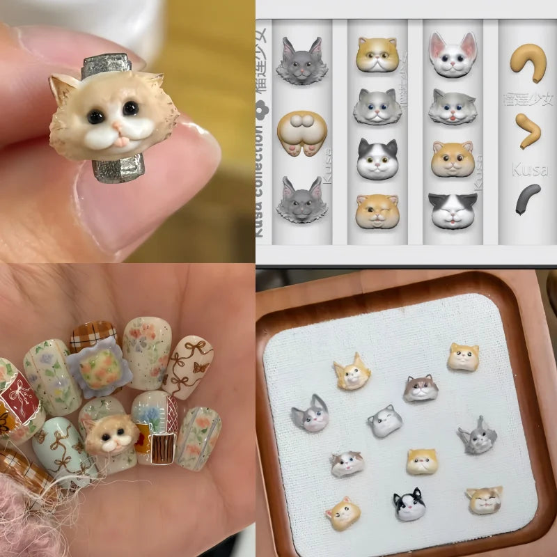 A Cartoon Silicone Nail Art Mold, Cute Cat Headgear, Hat, Pillow, Kindergarten 3D Nail Art Mold