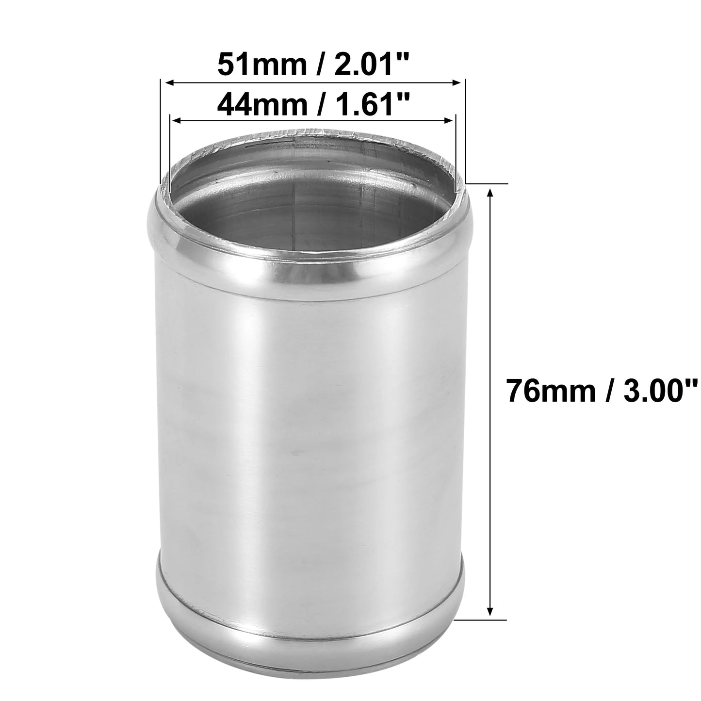 UXCELL 76mm Length Intercooler Pipe Aluminum Alloy Hose Joint Pipe Set with 2 Clamps OD 16mm-102mm 0 Degree Straight