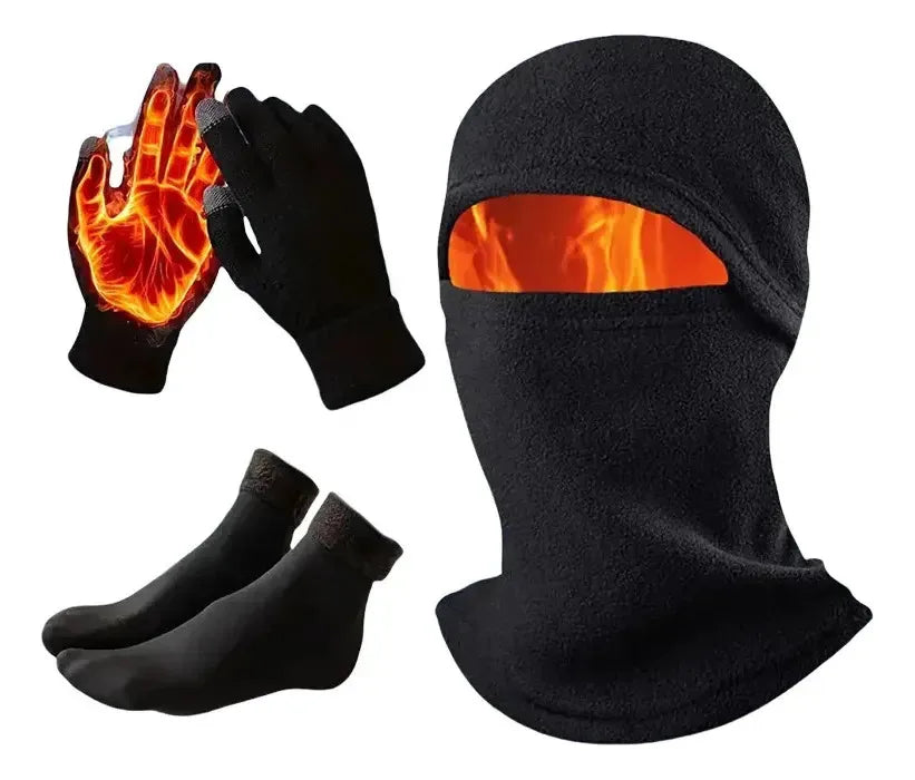 3pcs Winter Essentials Set,gloves + Socks +  Balaclava