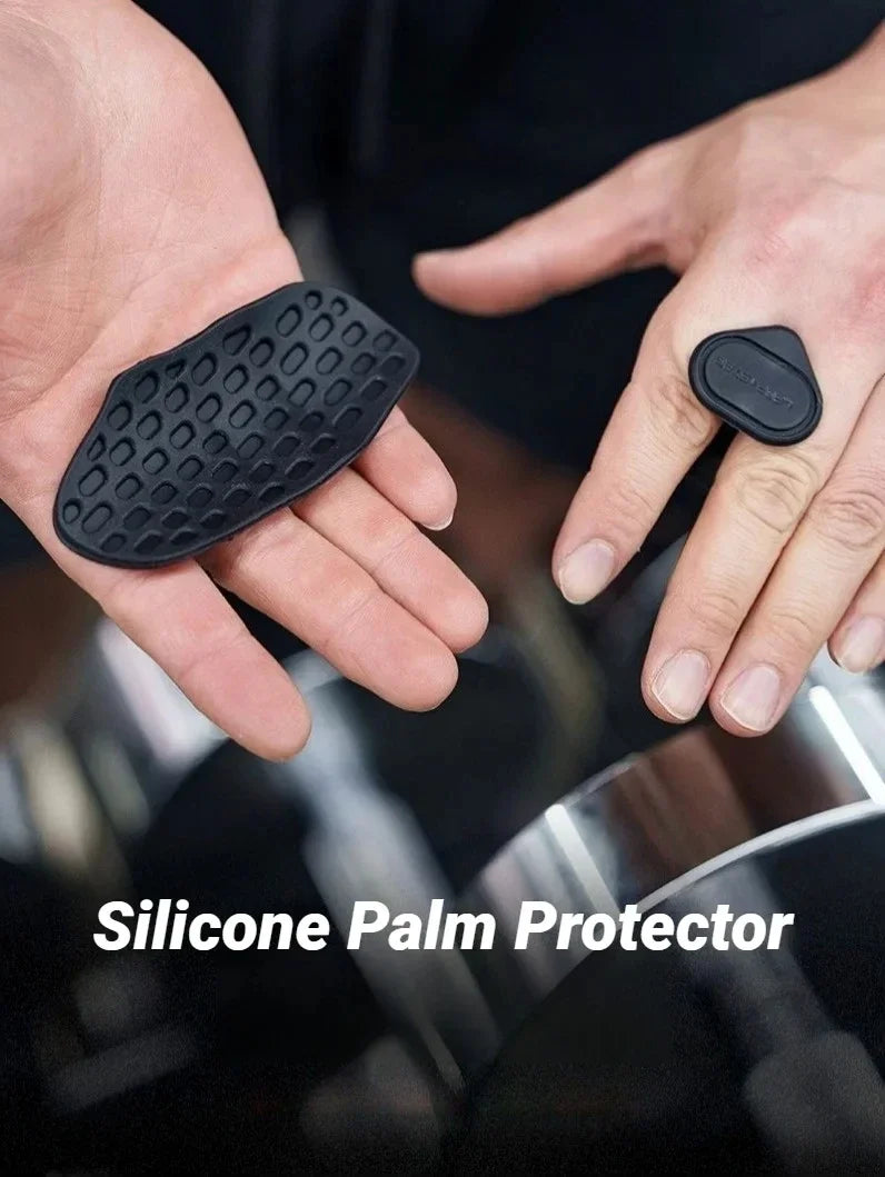 1 Pair Portable Silicone Gym Palm Grips Non Slip Hand Grip Pad for Pull Ups Weight Lifting Fitness Workout Training