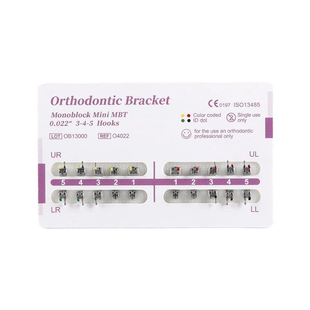 1pack AZDENT Dental Orthodontic Brackets  Mini / Standard Roth / MBT / Edgewise 022/018 Slot Hook 3/345