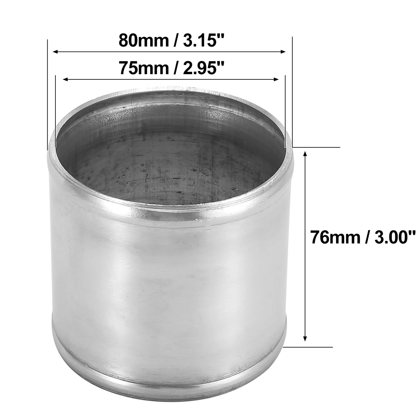 UXCELL 76mm Length Intercooler Pipe Aluminum Alloy Hose Joint Pipe Set with 2 Clamps OD 16mm-102mm 0 Degree Straight